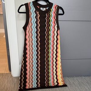Missoni x Target Knit Dress in Brown with Multicolor Stripes